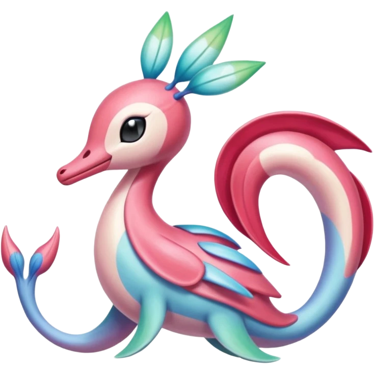 Colorful Exotic Meloetta-Milotic-Crsselia-Primarina-Kirby-Fakémon-creature-hybrid emoji