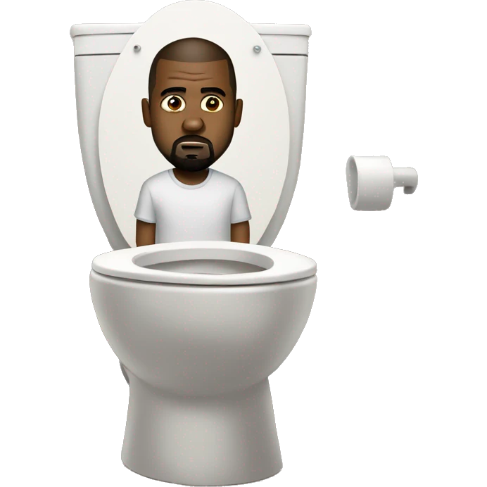Kanye west in a toilet emoji