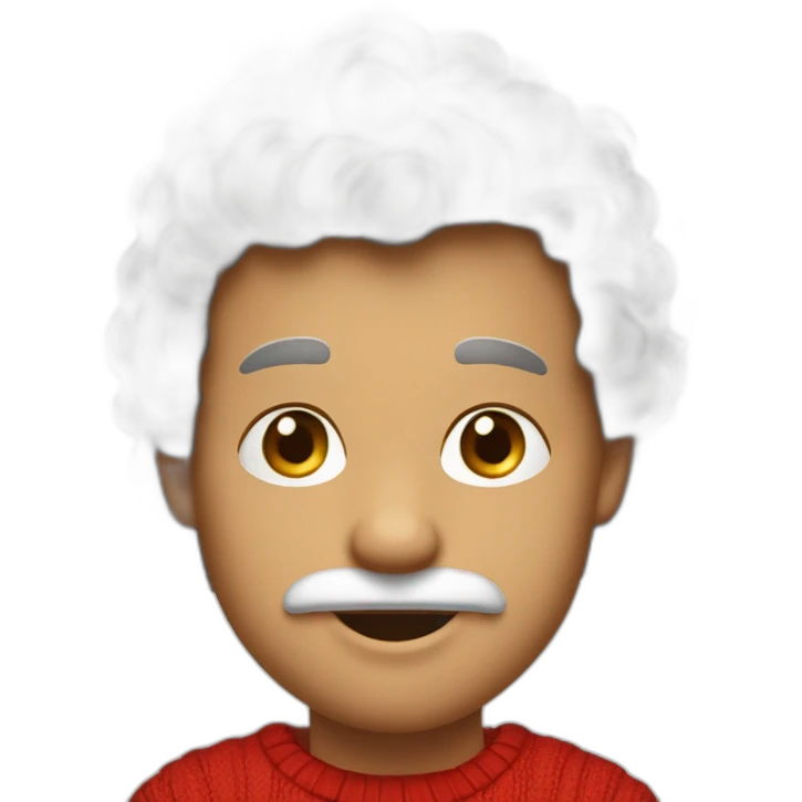 Père Noël avec un petit garçon au cheveux Brun emoji