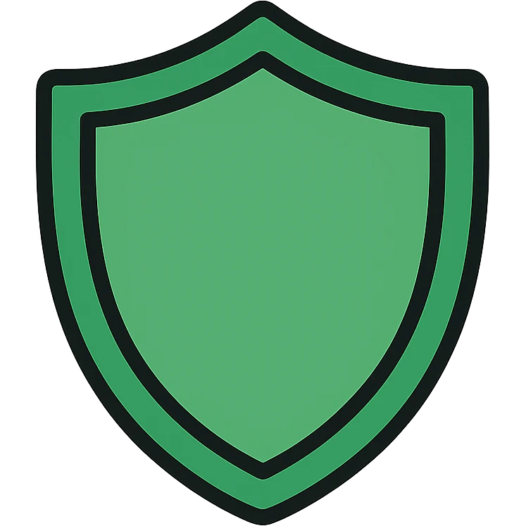green shield icon with color outline emoji