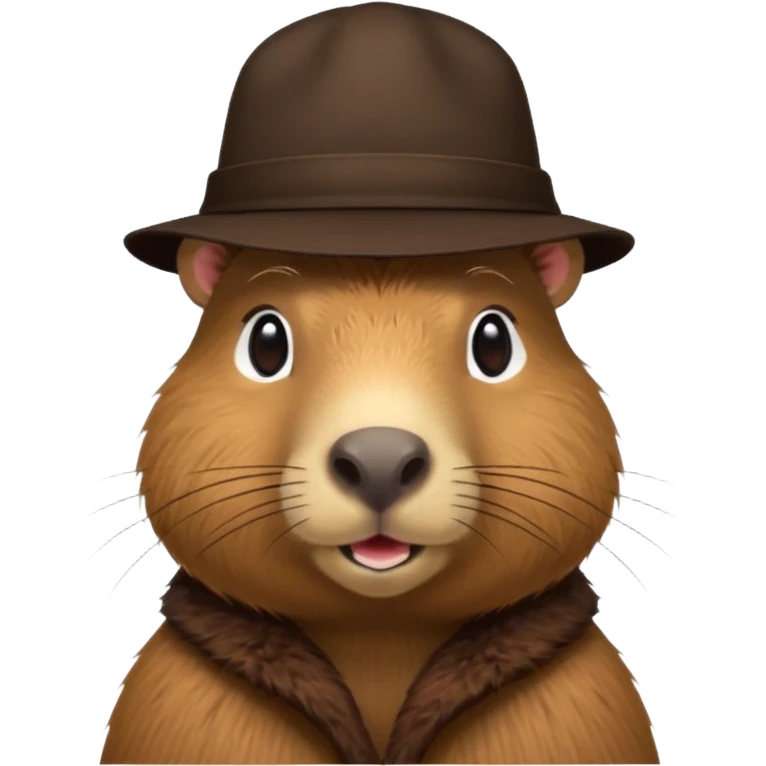 Realistisk Capybara med hat emoji