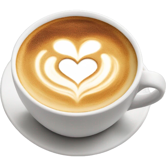 Latte with heart latte art emoji
