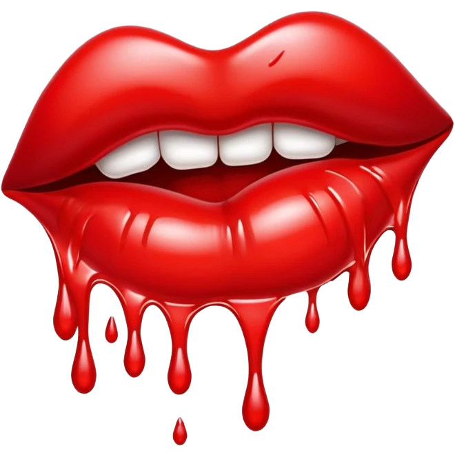 Drippy kisses lips emoji