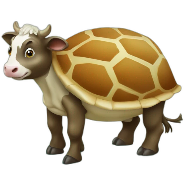 Une vache sur une tortue emoji