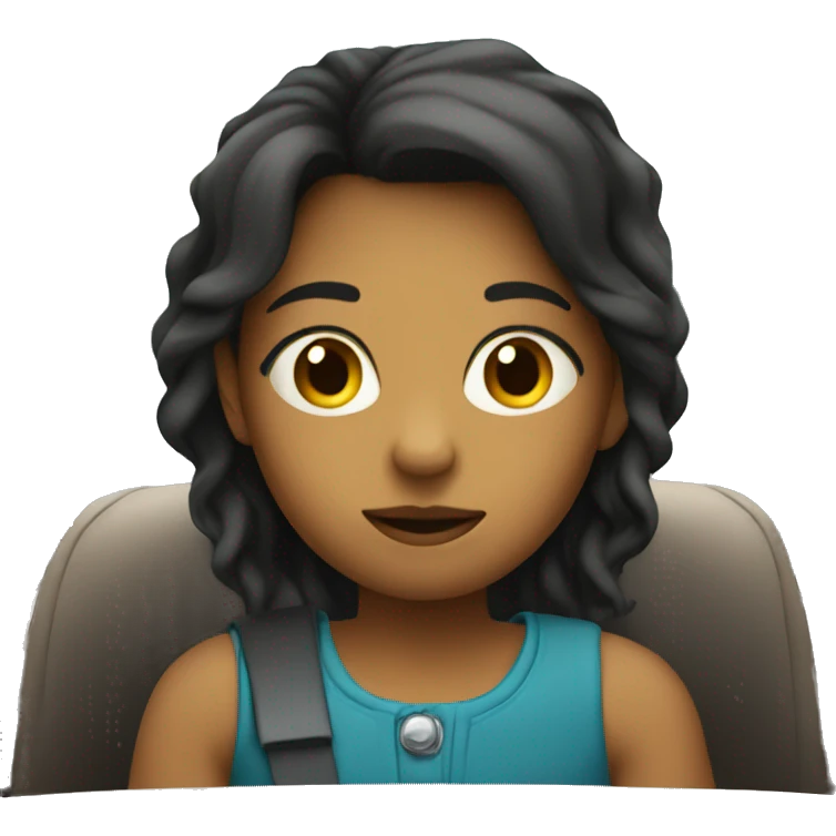 thoughtful girl in a car emoji