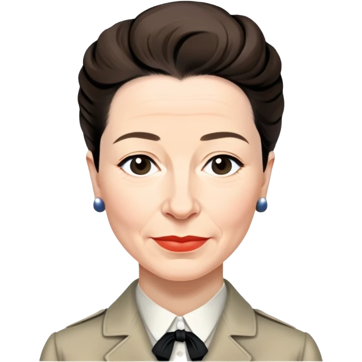 portrait of Simone de Beauvoir with slight smile, neutral background emoji