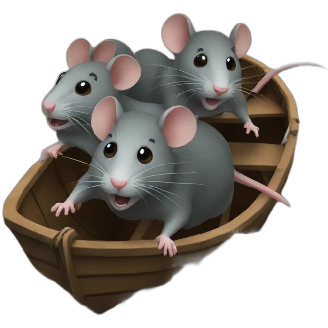 Rats fleeing boat emoji