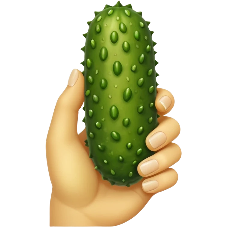 Hand holding tiny pickle  emoji