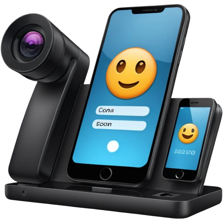 scan an object with you phone (phone which has camera on screen and scans an object) emoji