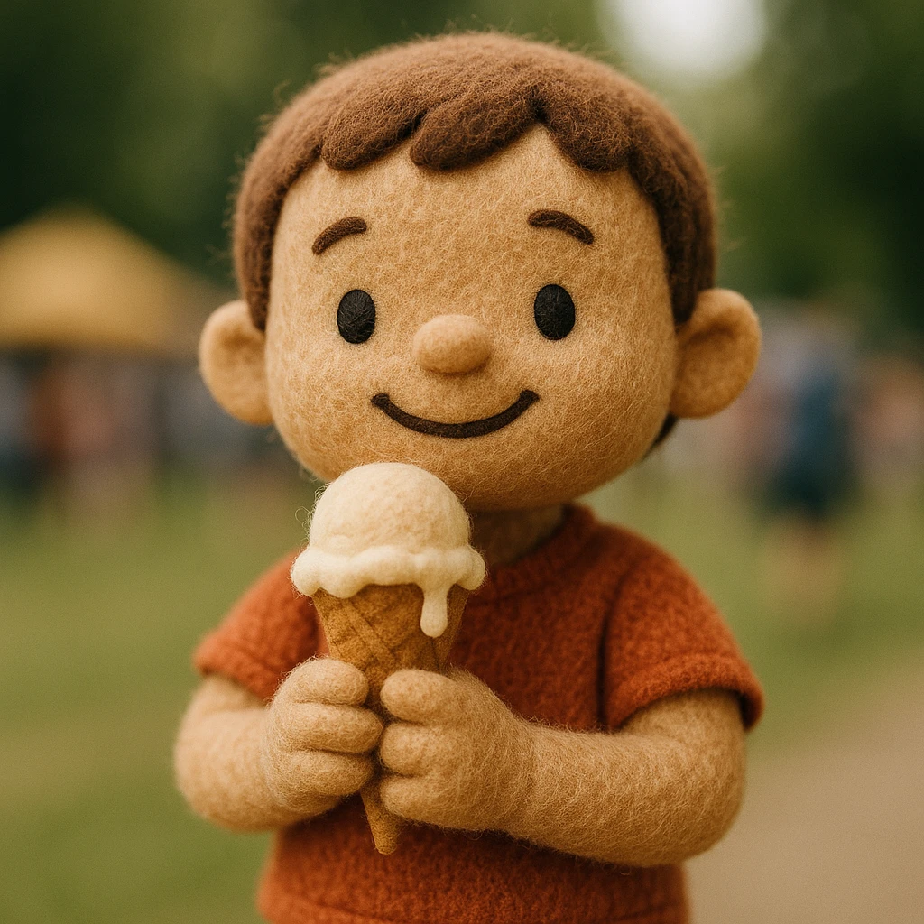 happy children with melting ice cream cones emoji