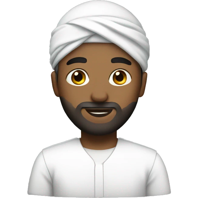 Boy with white shirt and  beard and turban emoji