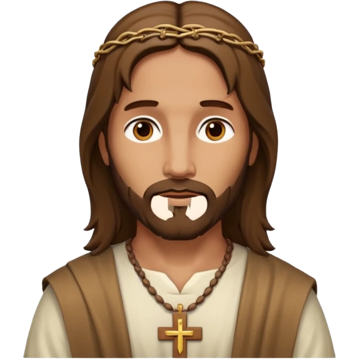 Jésus avec un collier avec une croix emoji