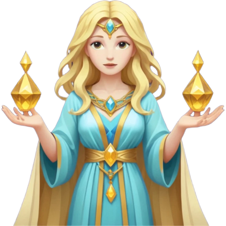 fantasy magic goddess tarot card low poly emoji