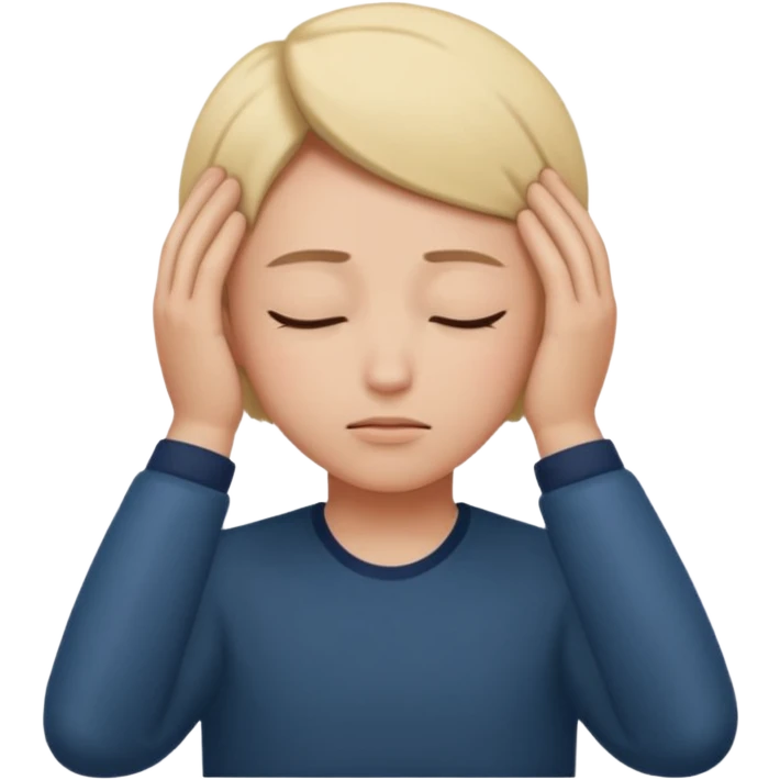 Eyes closed And hend on heard  emoji