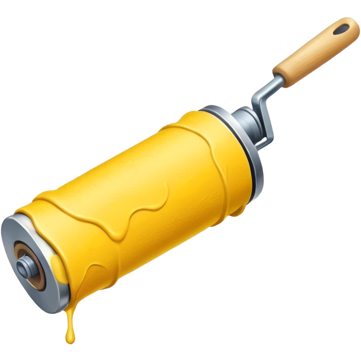 paint roller with yellow paint on it emoji