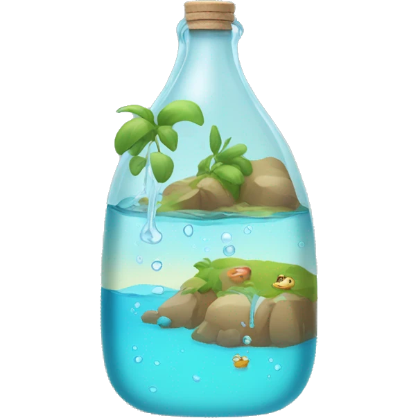chat qui boit de l'eau avec un bouteille emoji