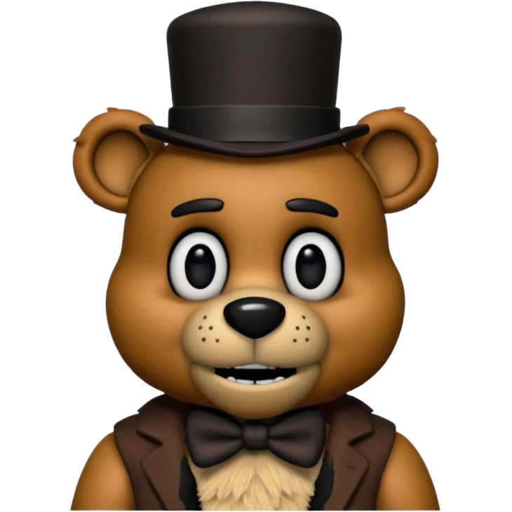 Freddy Fazbear with black and tiny hat from Five Nights At Freddy's Movie emoji