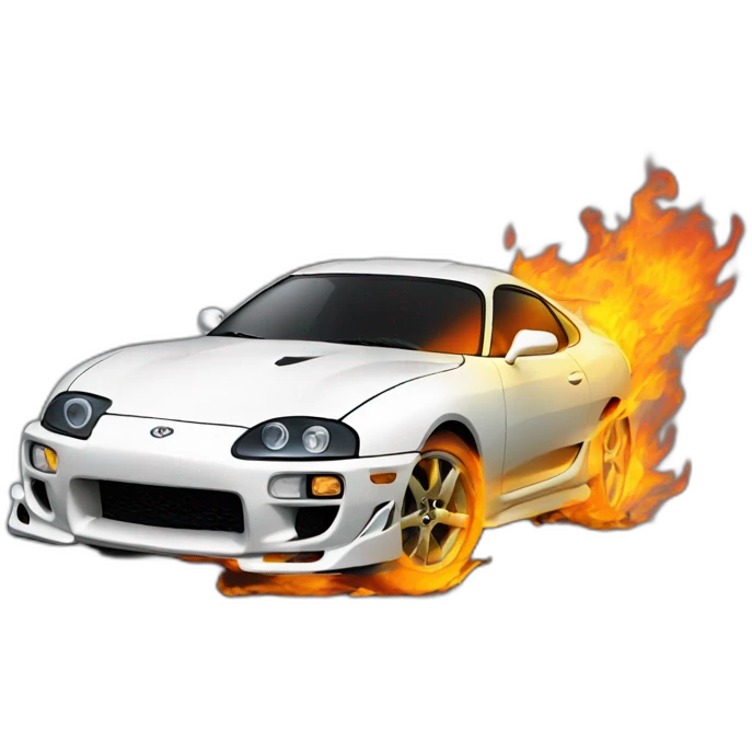 toyota supra on fire emoji