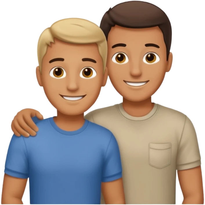 dos amigos hombres que comparten arquiler emoji