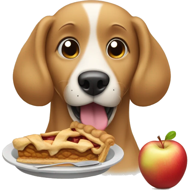 Dog eating apple pie emoji