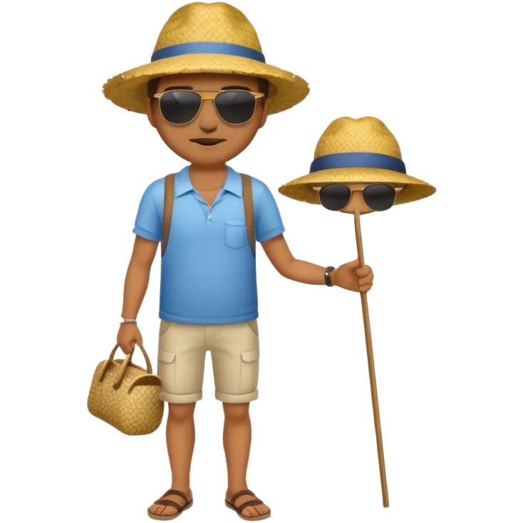 full body man with strow hat emoji