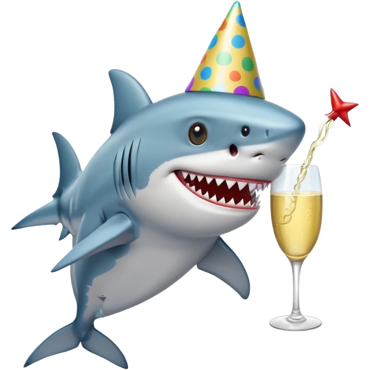Shark partying  emoji