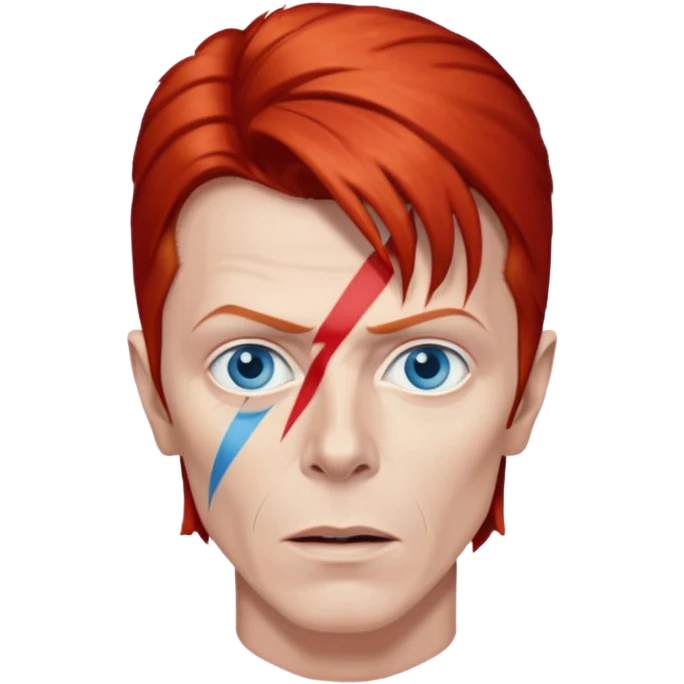 David Bowie with Blue eyes, red hair emoji