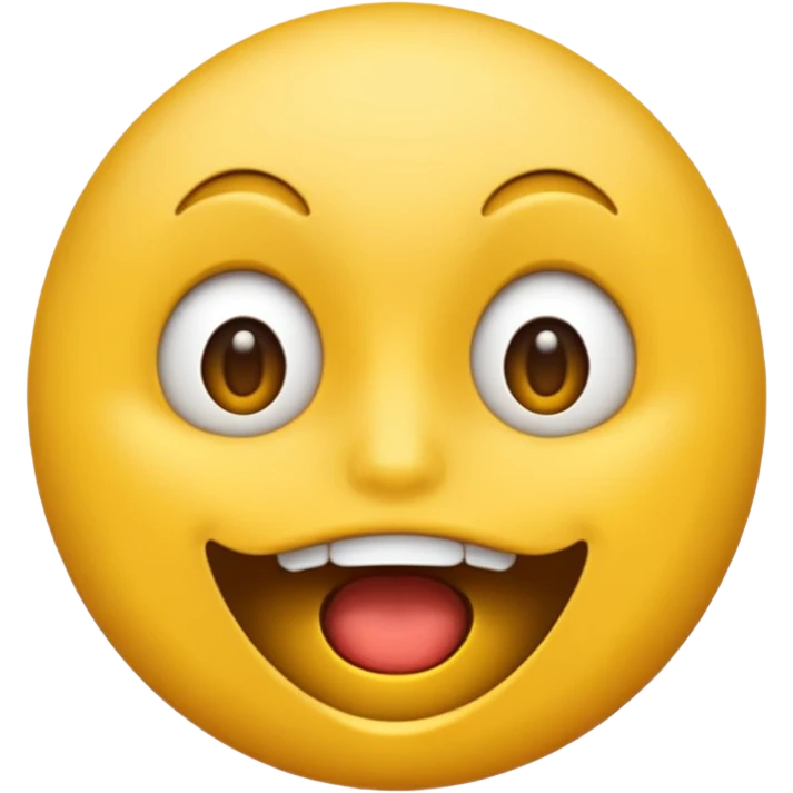a face with a large opened mouth in emoji of whatsapp style (yellow) emoji