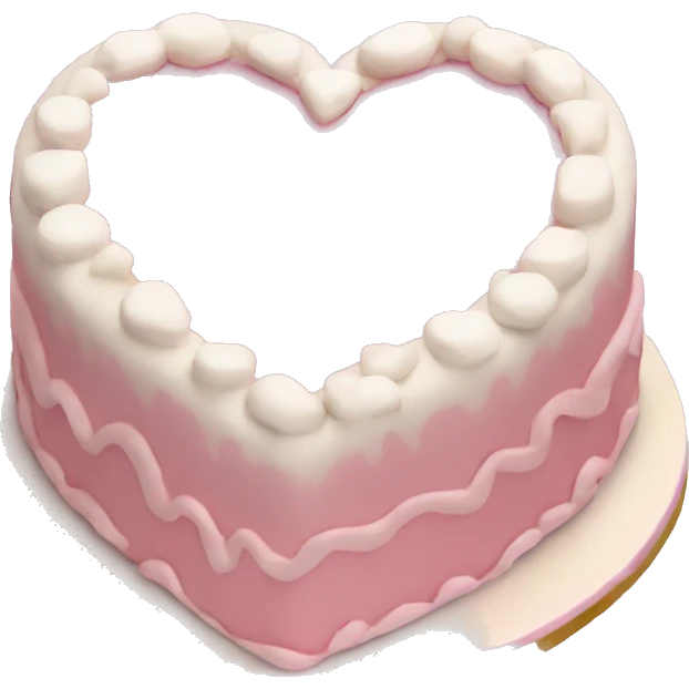 Light Pink heart birthday cake emoji