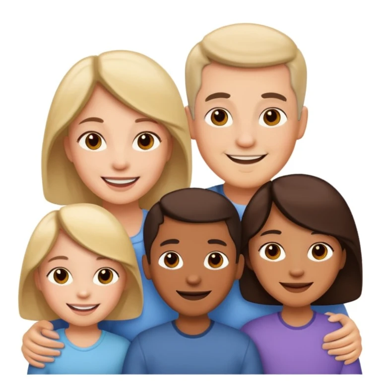 family posing for photo emoji