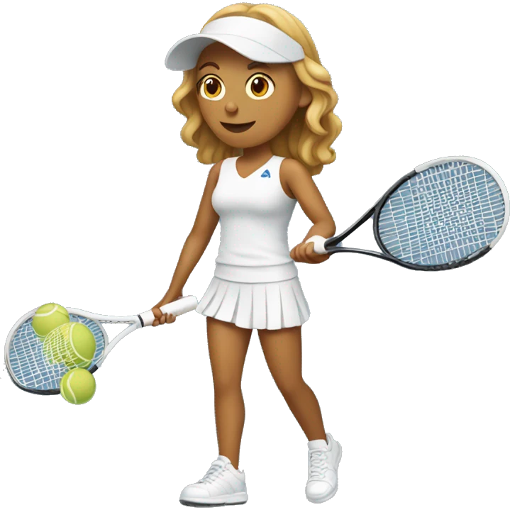 White tennis player female with racquet  emoji