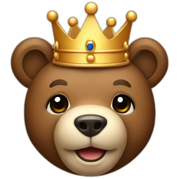 teddy bear with crown in leather  emoji