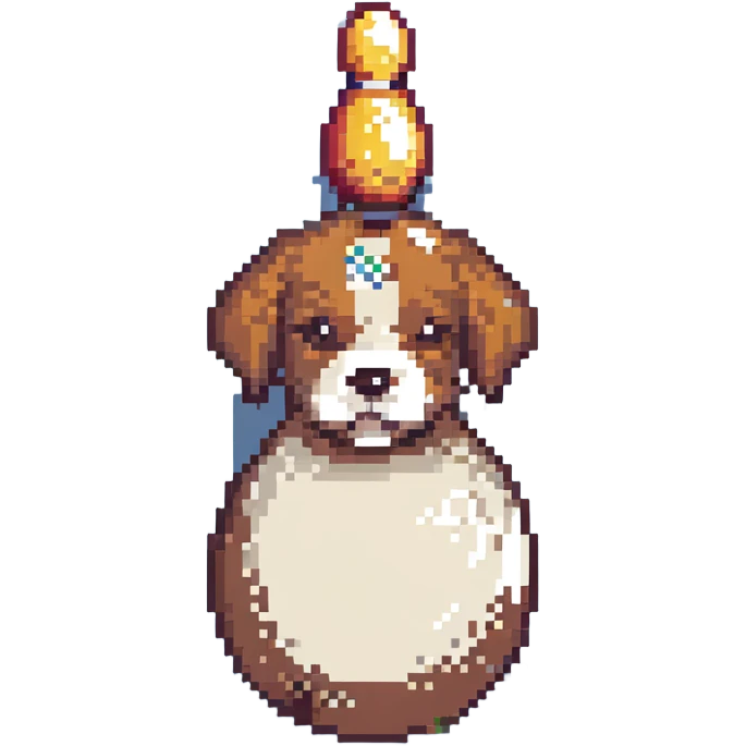 bowling skittle with puppy head on top emoji