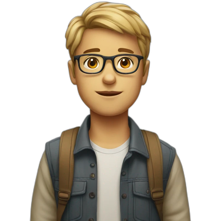 Smart boy with glassses emoji
