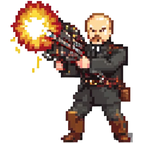 Lenin firing a minigun emoji