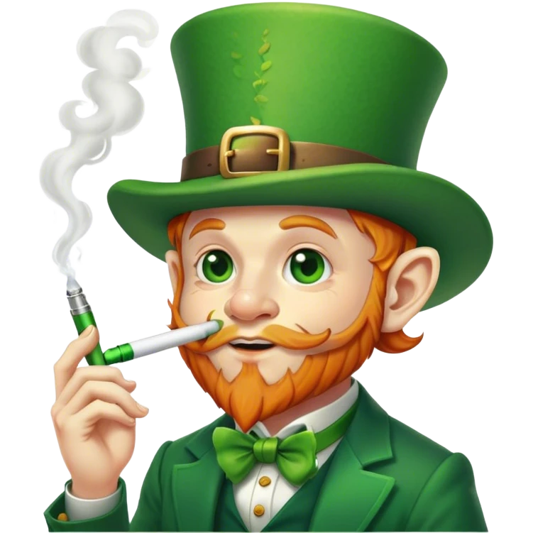 Leprechaun smoking dab pen emoji