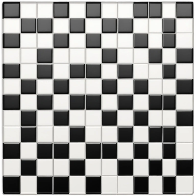 simple black and white chess board with alternating squares, empty with no chess pieces emoji