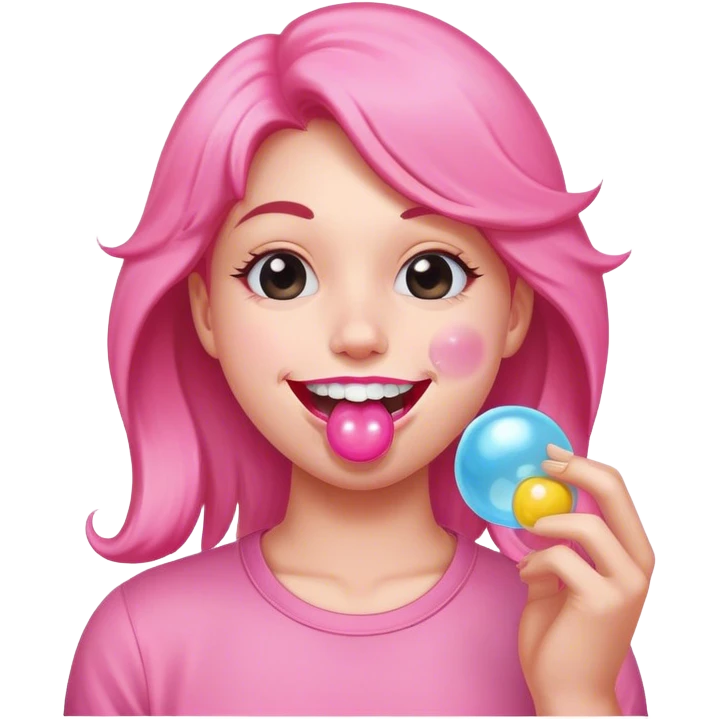 Smiley face Blowing bubble gum emoji