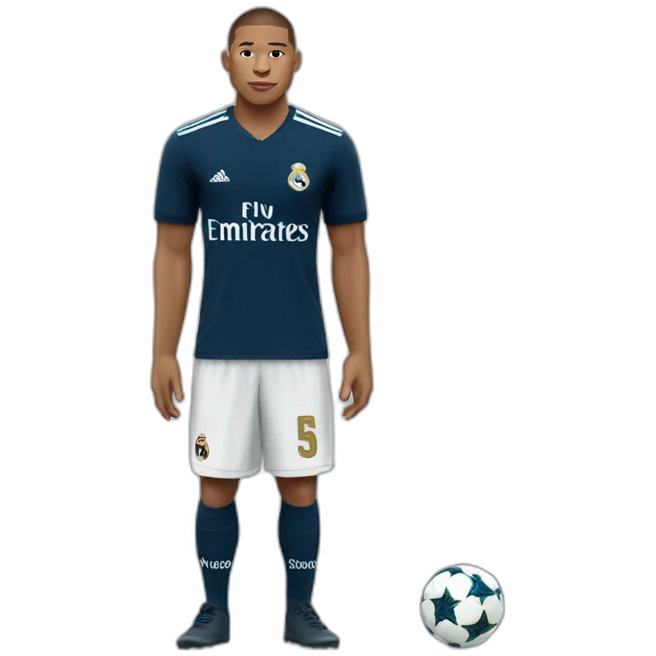 mbappé with a real madrid jersey emoji