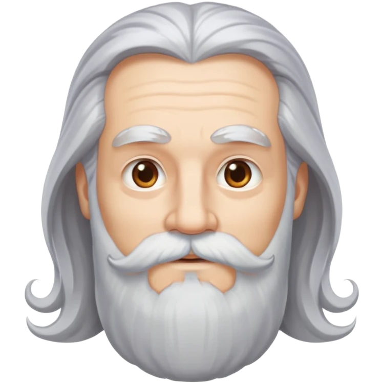 God, man with long grey hair, white beard and mustache, divine appearance emoji