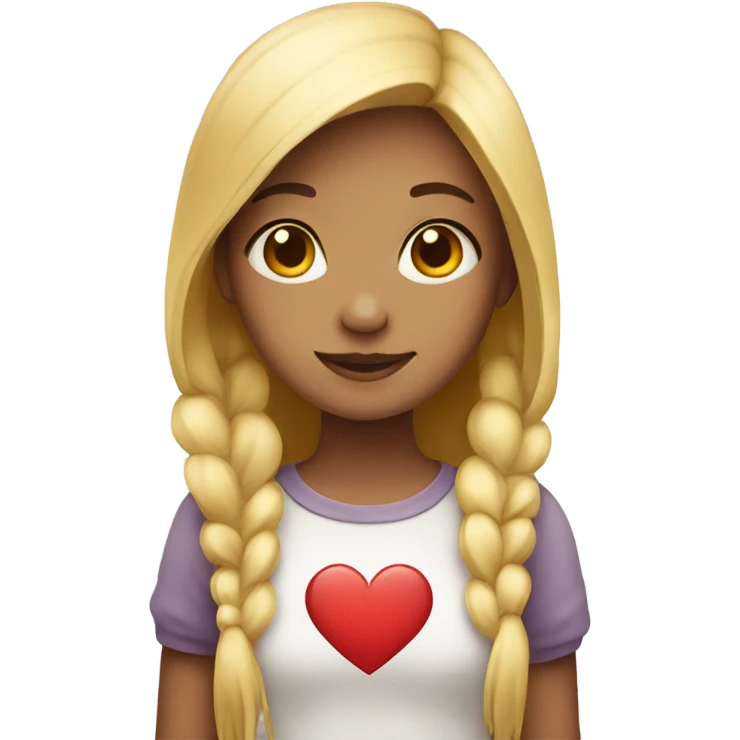 Girl with heart emoji