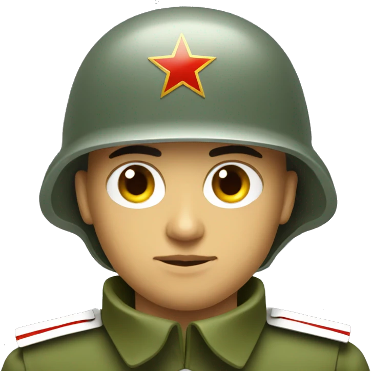 ussr soldier serious with military takes emoji