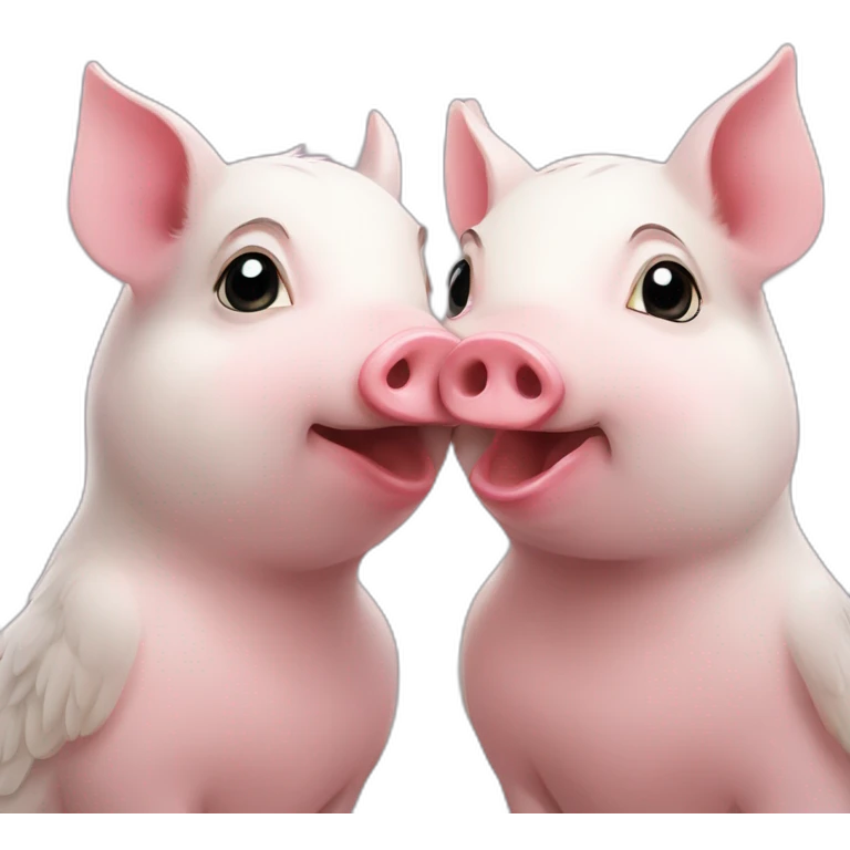 Alexander pig kiss cockatiel emoji