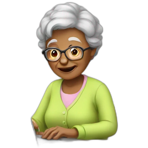 Grandma with laptop emoji