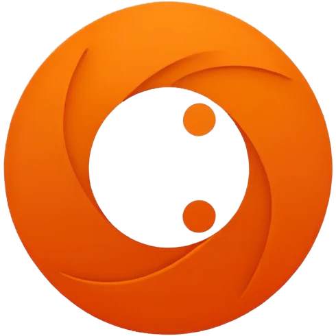 Ubuntu logo, simple, iconic, orange and white emoji