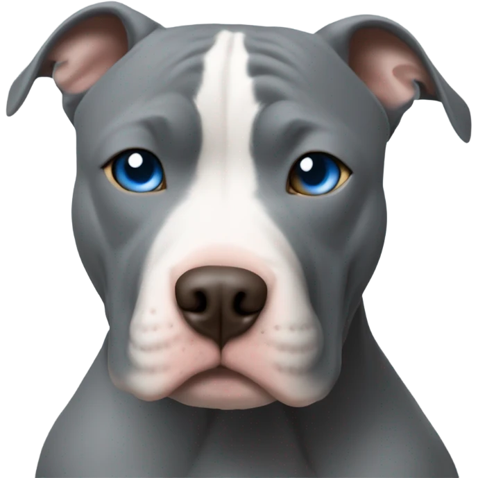 bald white man with blue eyes hugging all grey pit bull emoji