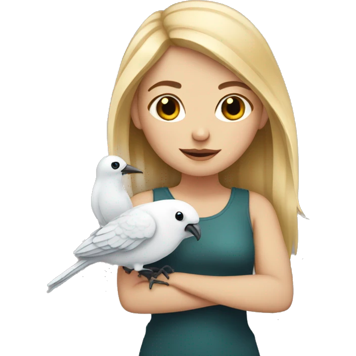 White Girl with bird  emoji