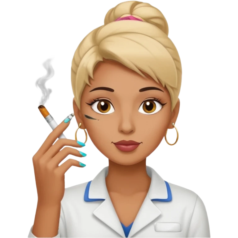 A nail tech smoking emoji