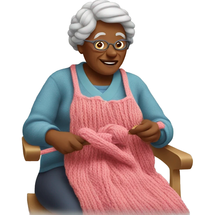 Grandma knitting  emoji