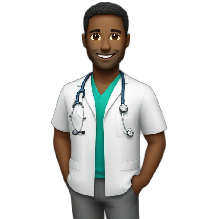 Médico, 36 anos, pele branca emoji